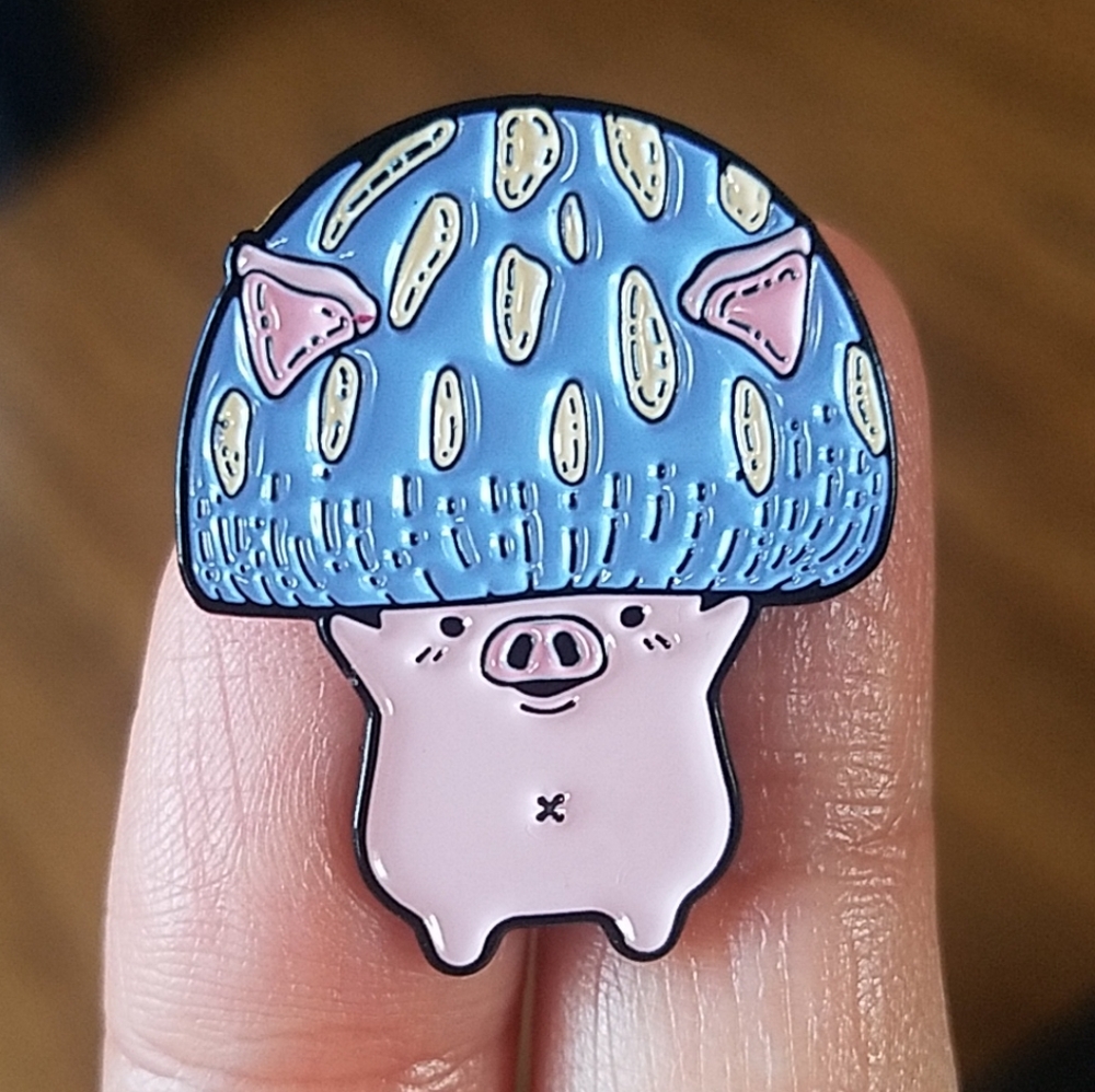 *2 for $13* Happy Piglet Mushroom Enamel Pin